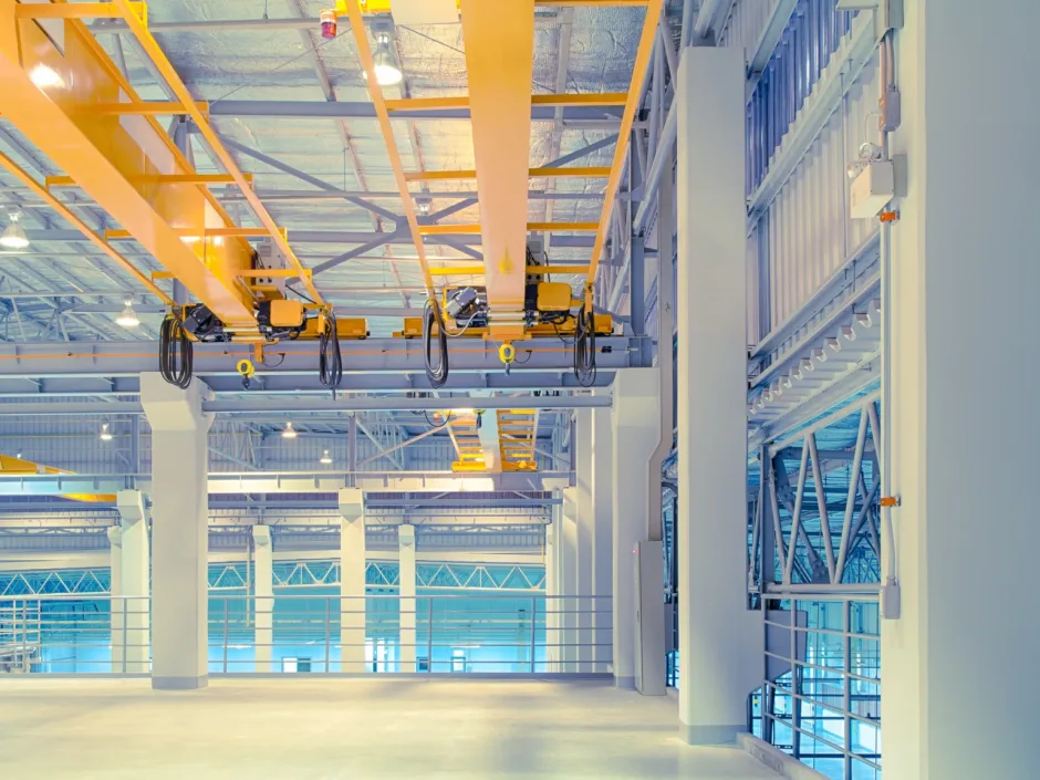 Industrial lifting operations - crane and rigging equipment in use